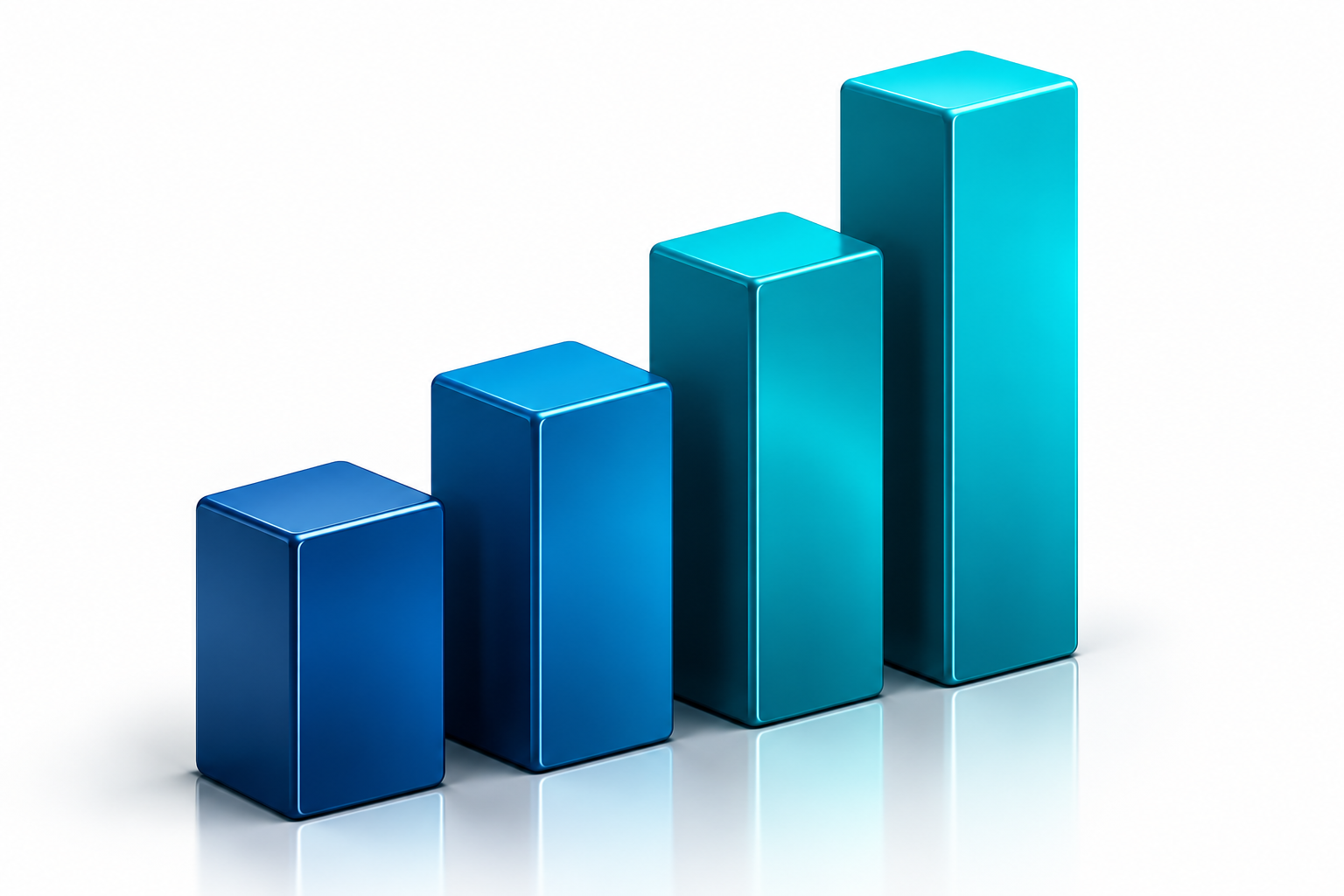 Progressively rising blue business performance bars
